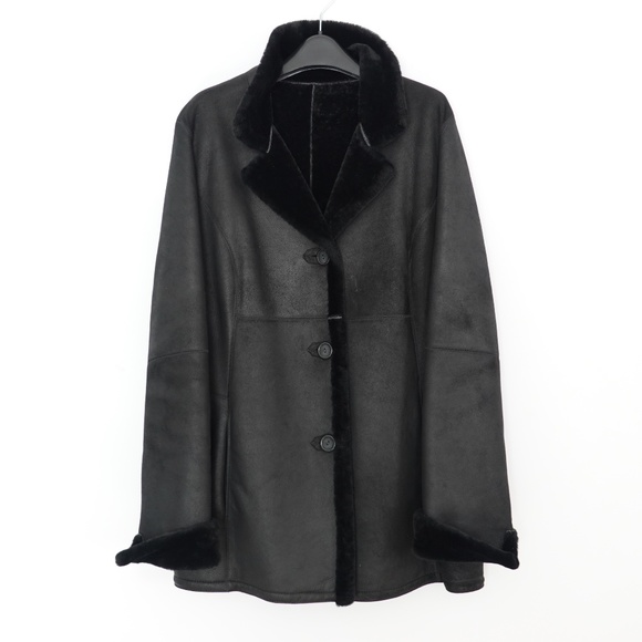 Dominic Bellissimo DesigneBlack Sheerling/Rason Reversible Winter Coat Size 12/L - Picture 1 of 9